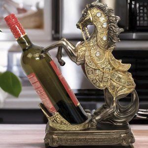 Horse Wine Bottle Holder Countertop Bar Decor Tabletop Wine Rack Display Stand